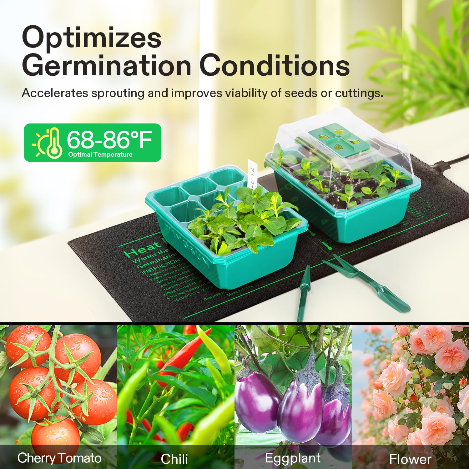 VIVOSUN Seedling Heat Mat showing power cord and controls