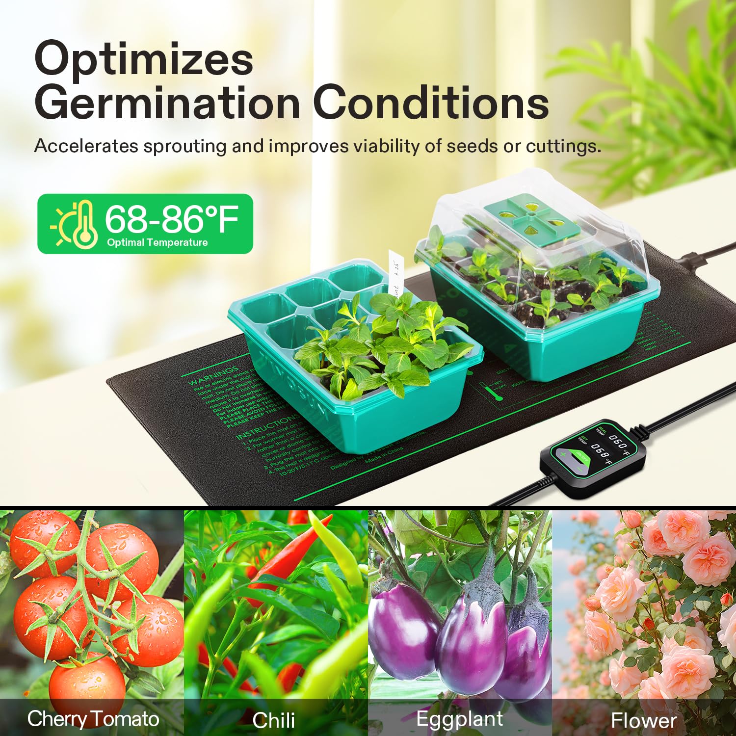 VIVOSUN Seedling Heat Mat showing waterproof surface