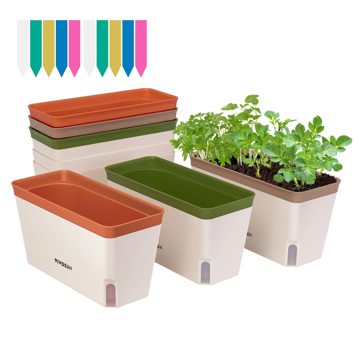 VIVOSUN self-watering planters 10.5 inches in orange color