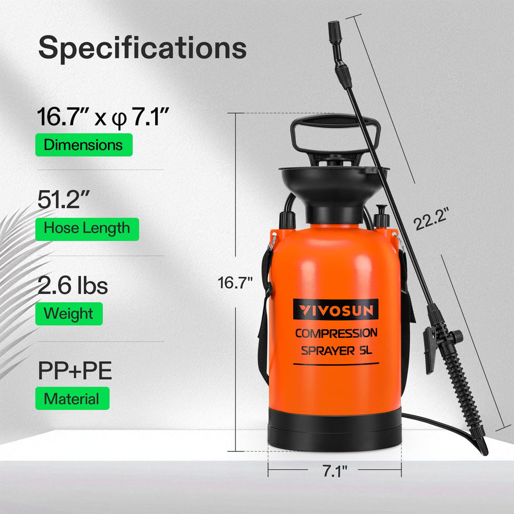 VIVOSUN sprayer with long wand and shoulder strap for easy carrying