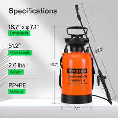 VIVOSUN sprayer with long wand and shoulder strap for easy carrying