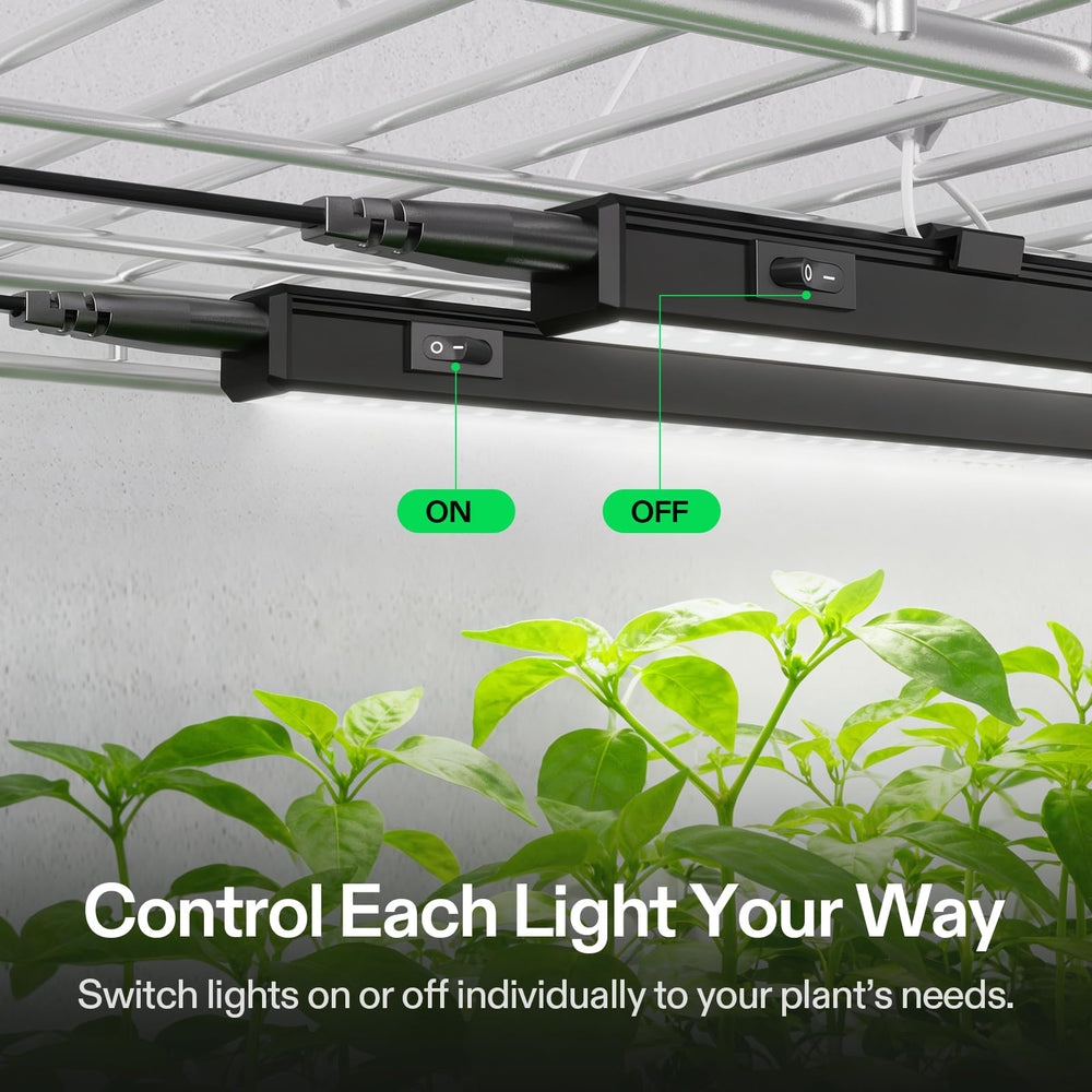 VIVOSUN T5 Grow Light Strip mounted with included kit