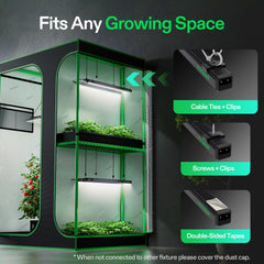 VIVOSUN T5 grow light strips in indoor garden
