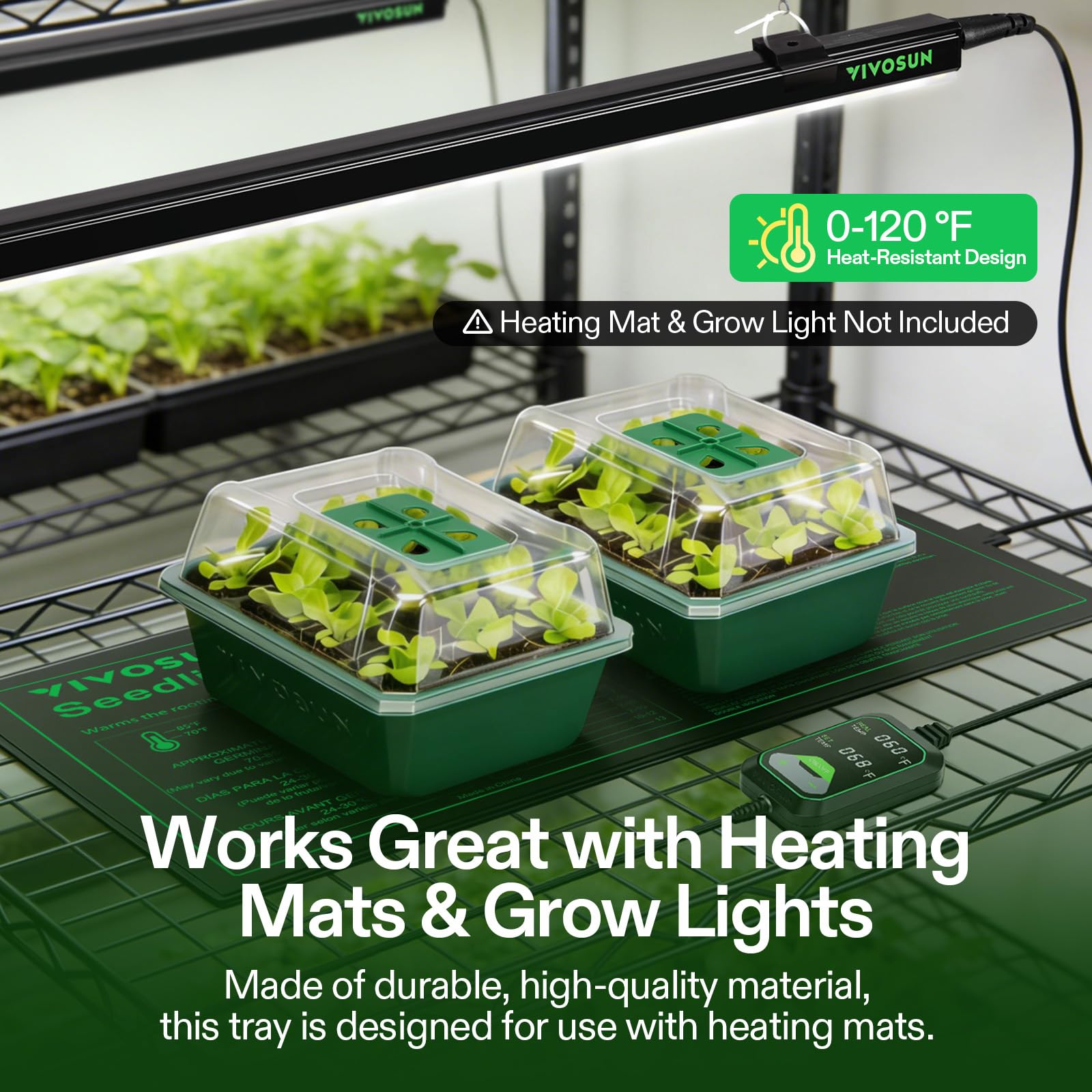 VIVOSUN tray showing drain holes for moisture control