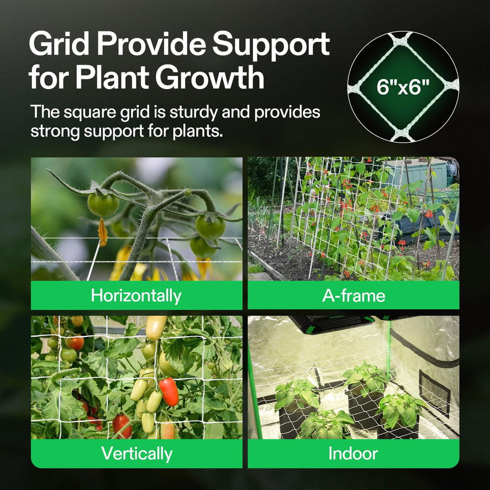 VIVOSUN trellis netting installed around a plant structure