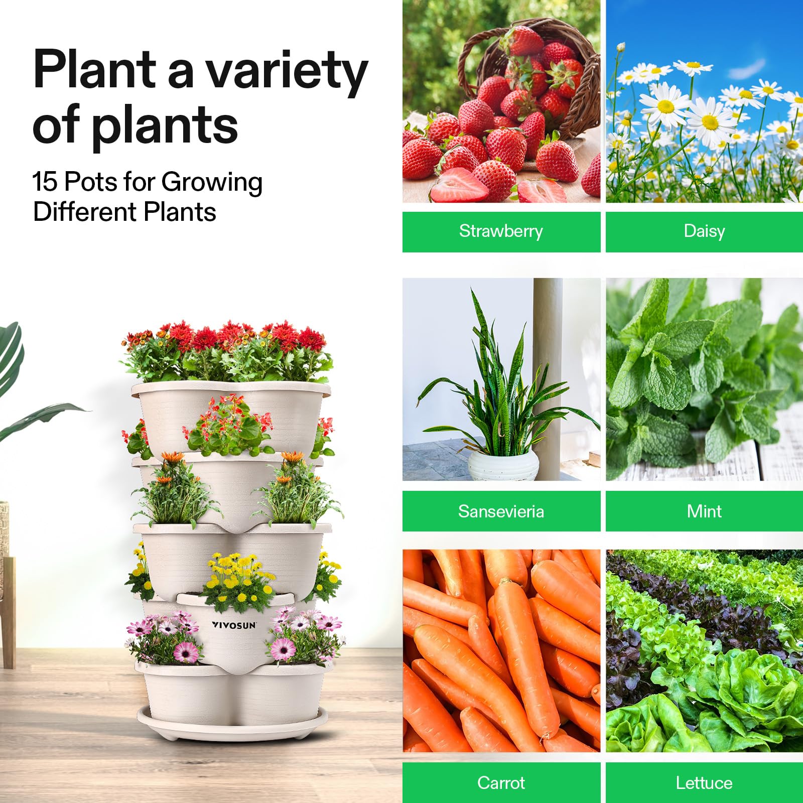 VIVOSUN Vertical Gardening Planter in a kitchen setting