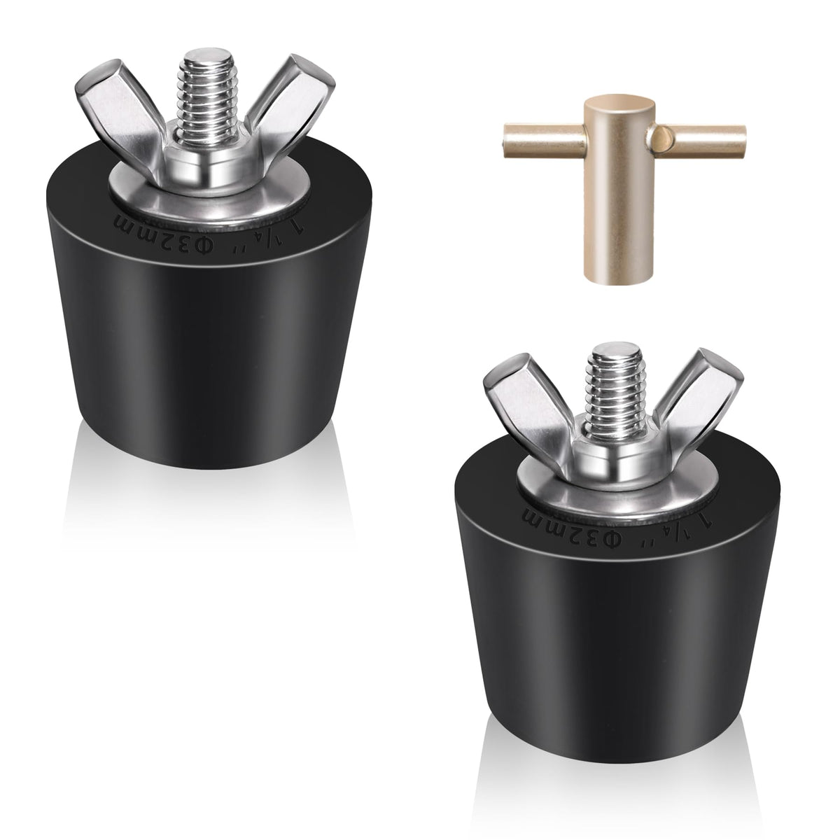 Vizava 2 Pack Rubber Pool Winter Plugs front view with T-handle
