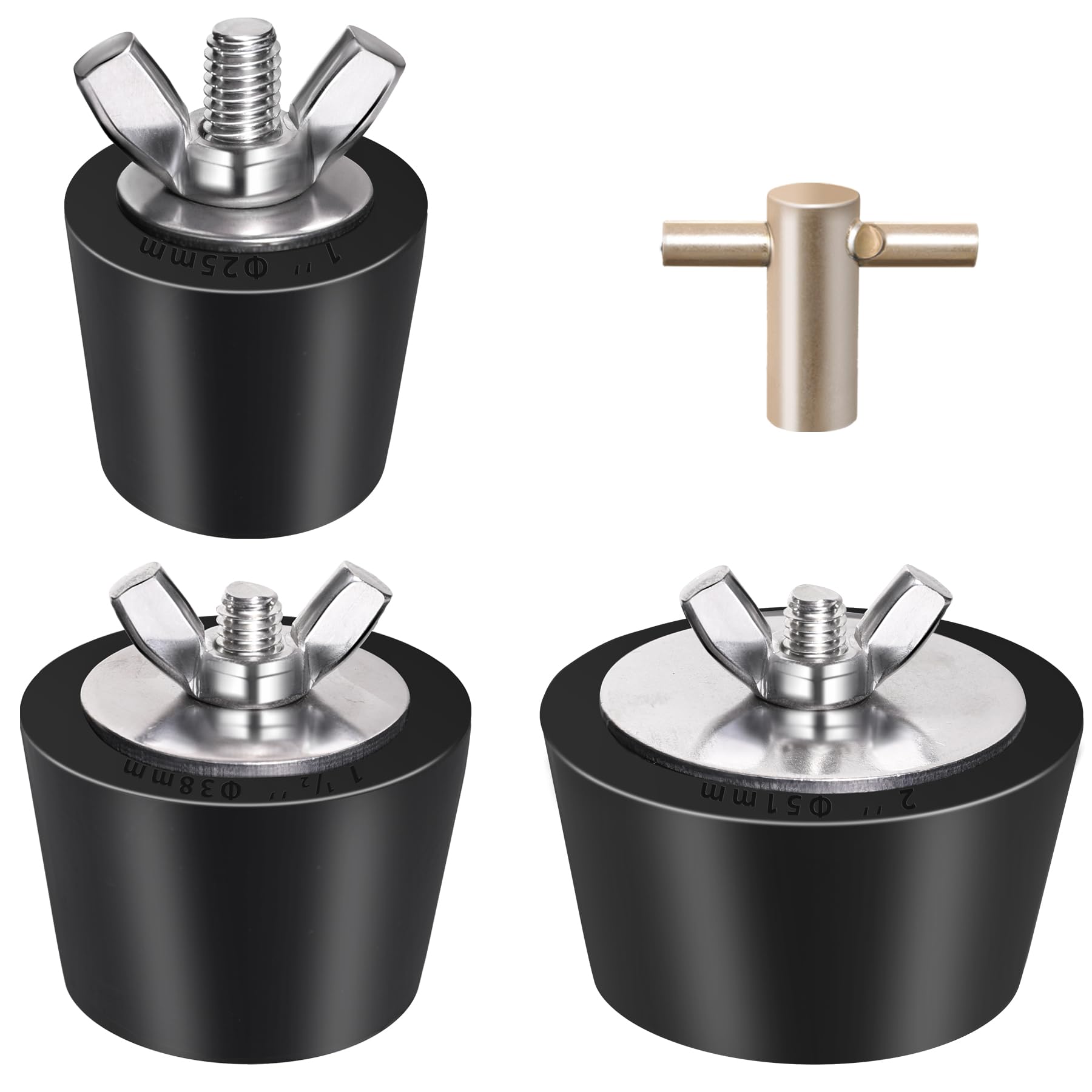Vizava 3 Pack Rubber Pool Winter Plugs with T-Handle