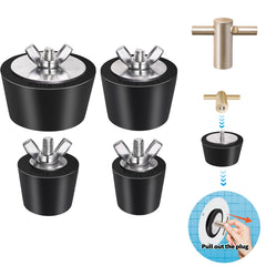 Vizava 4 pack rubber pool winter plugs, various sizes