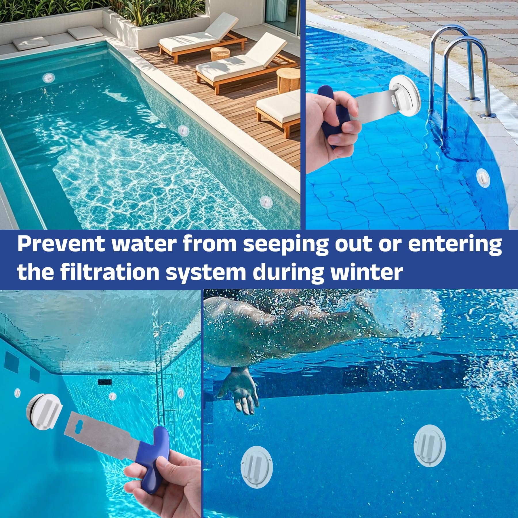 Vizava pool plug set in a storage container
