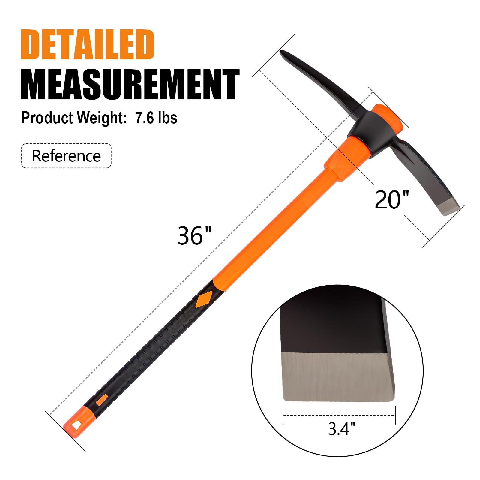VNIMTI pick axe in a garden setting