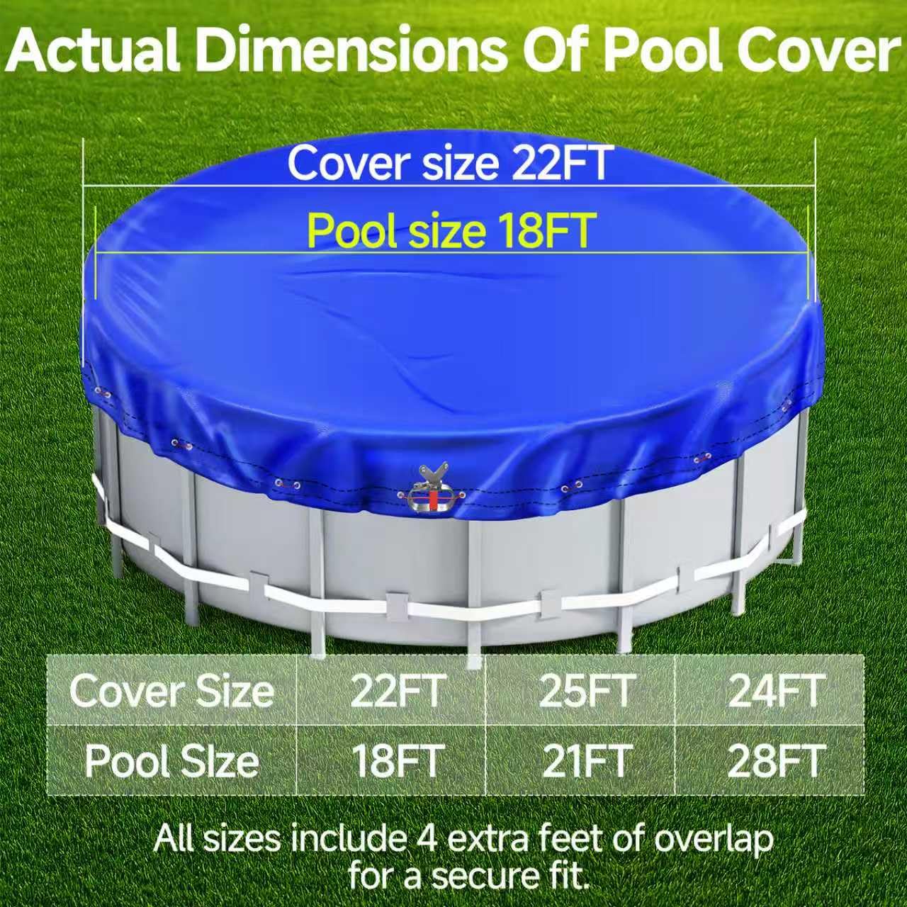 VniYors 18 ft Round Winter Pool Cover on a round trampoline