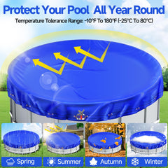 VniYors 18 ft Round Winter Pool Cover with steel cable attached
