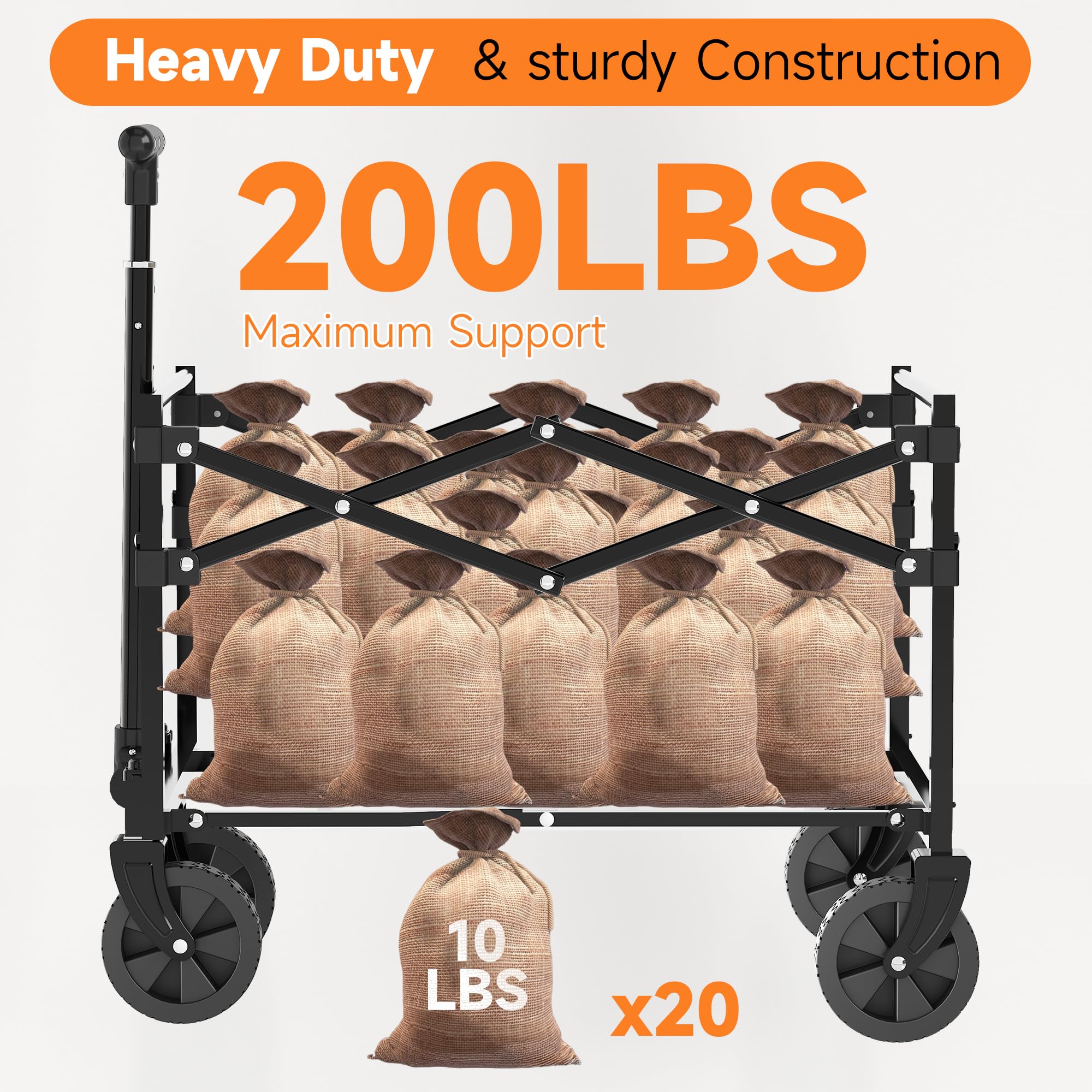 Vocpuli Collapsible Wagon Cart folded for storage