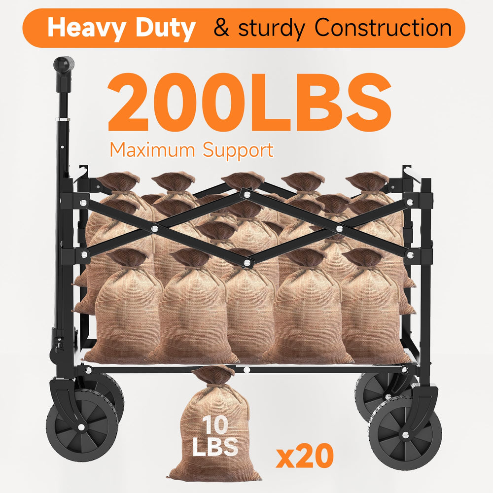 Vocpuli Collapsible Wagon Cart folded for storage