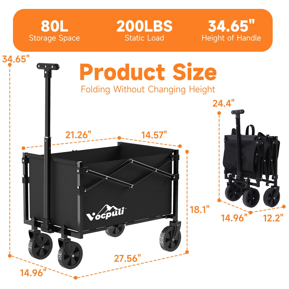 Vocpuli Collapsible Wagon Cart with wheels detached for cleaning