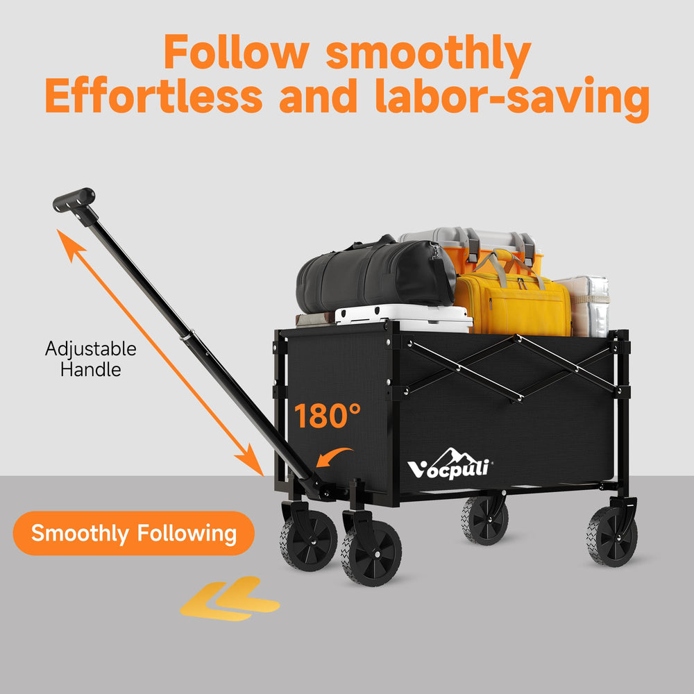 Vocpuli wagon cart showing ergonomic handle and fabric