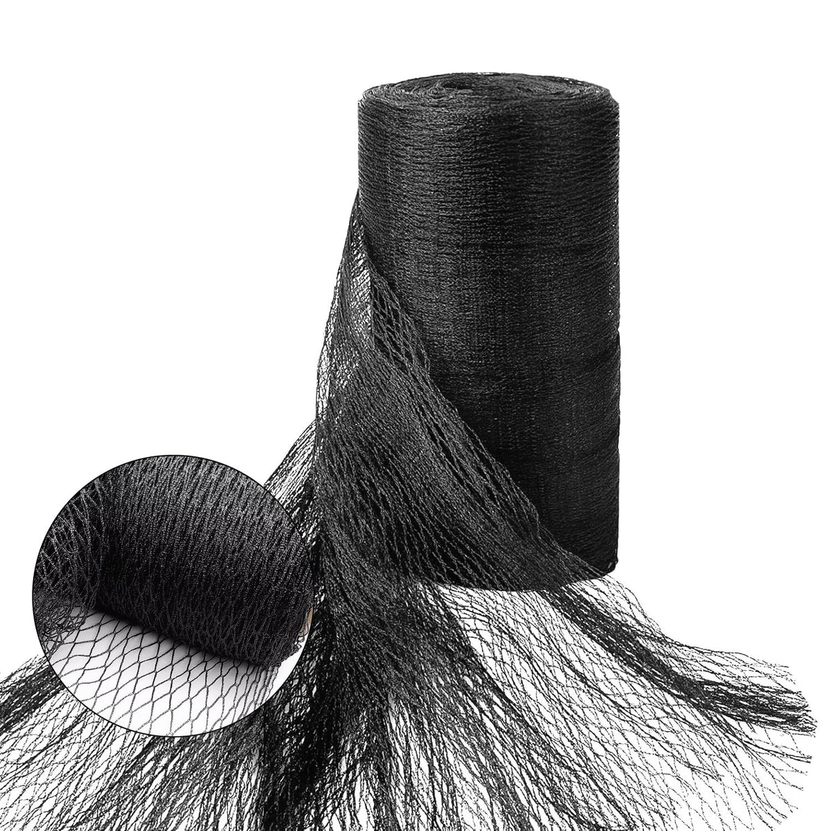 Vocray Bird Netting 50x50 Ft black mesh front view