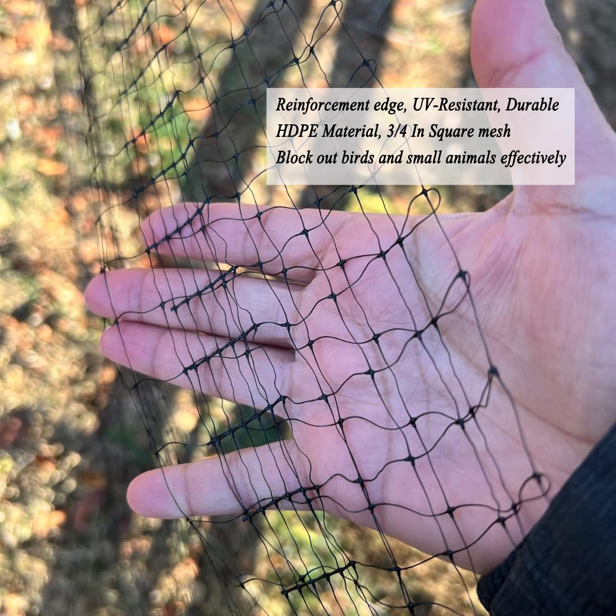 Vocray Bird Netting draped over vegetable garden
