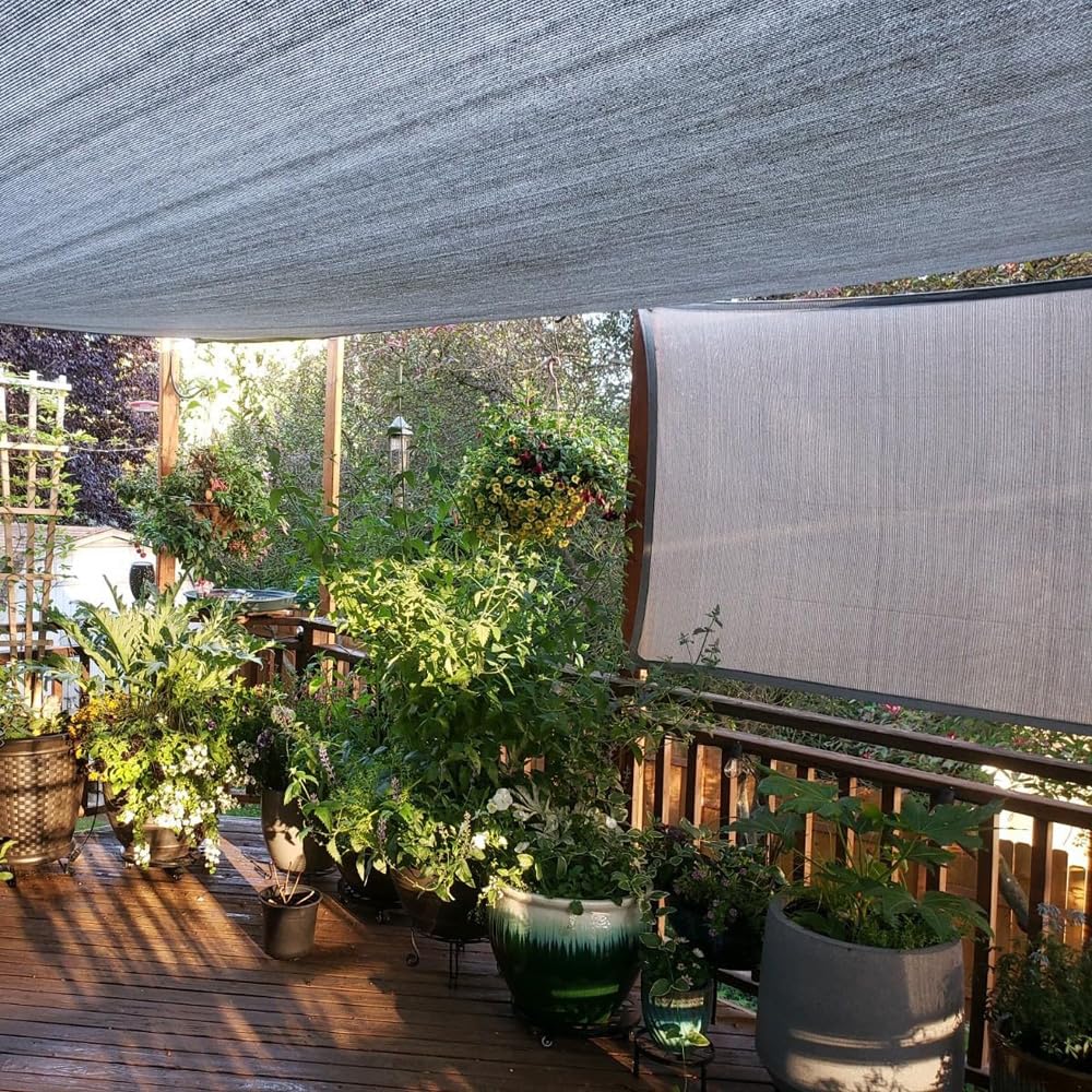 Vocray shade cloth installed over patio furniture