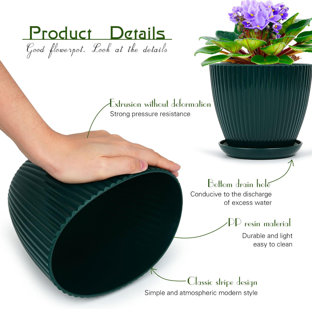Vodotion plant pots set arranged on a wooden table