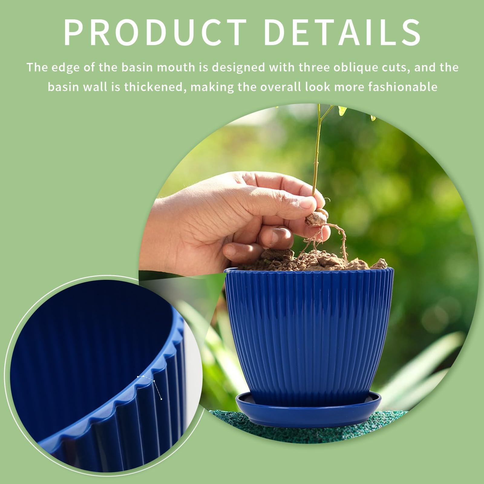Vodotion plant pots showing matte finish and design