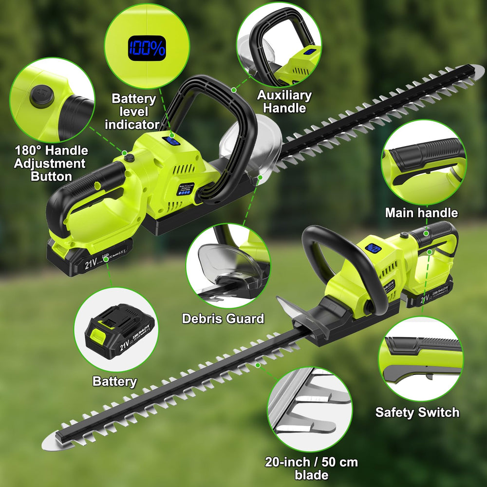 VOERJIA Cordless Hedge Trimmer ergonomic handle detail