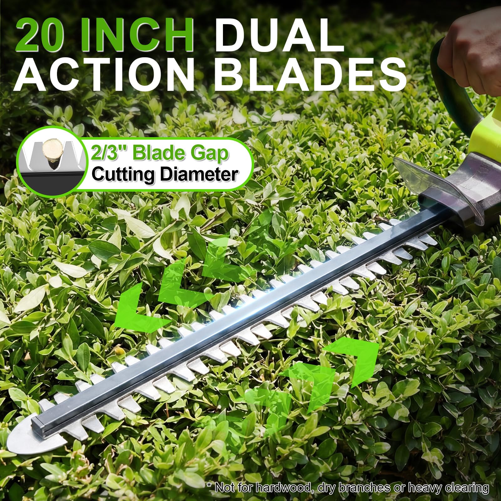VOERJIA Cordless Hedge Trimmer in a garden setting