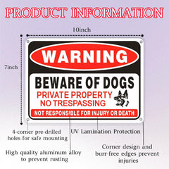 Voiluk Beware of Dog Sign installed on a fence