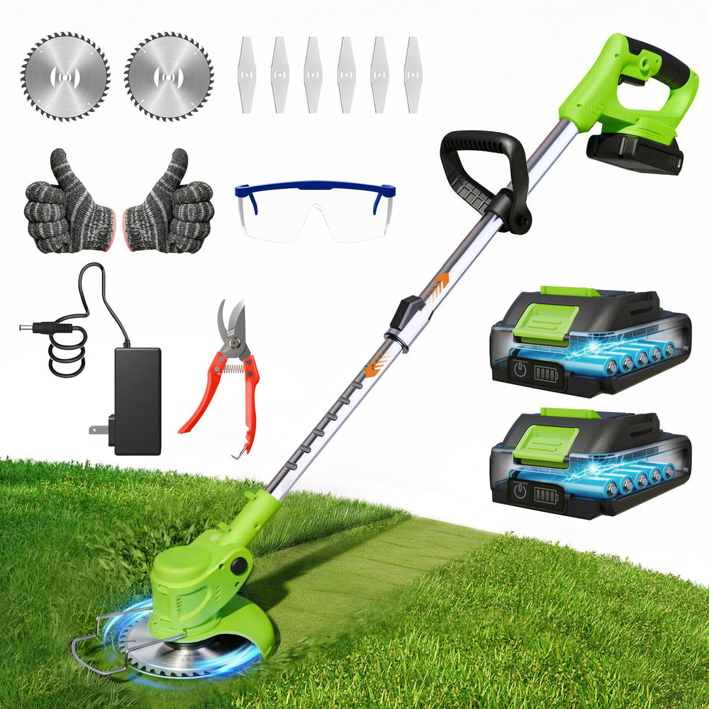 VOL2GO Cordless Weed Wacker Brush Cutter with metal blade
