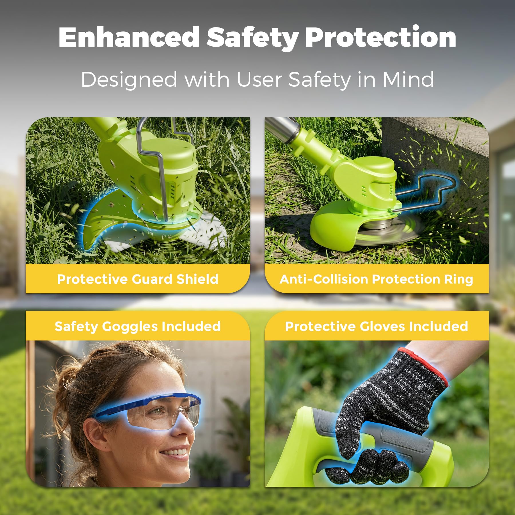 VOL2GO Cordless Weed Wacker in green color