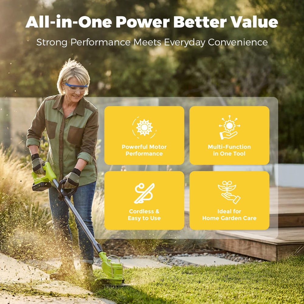 VOL2GO weed wacker lightweight design for easy handling