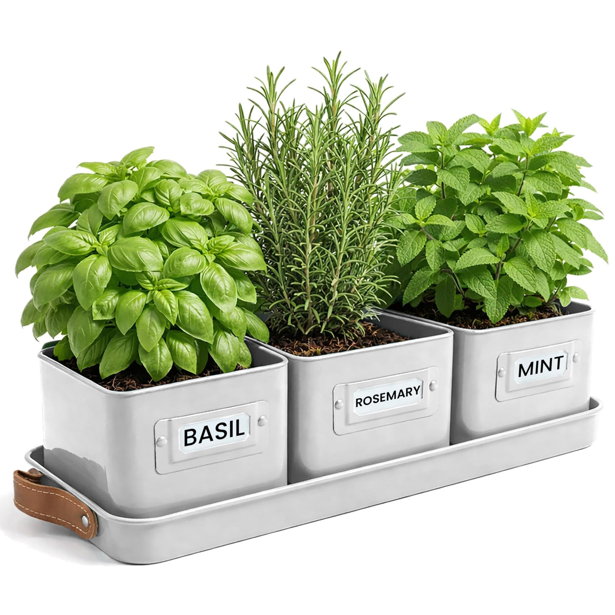 volila indoor herb planter set of 3 warmstone pots with tray