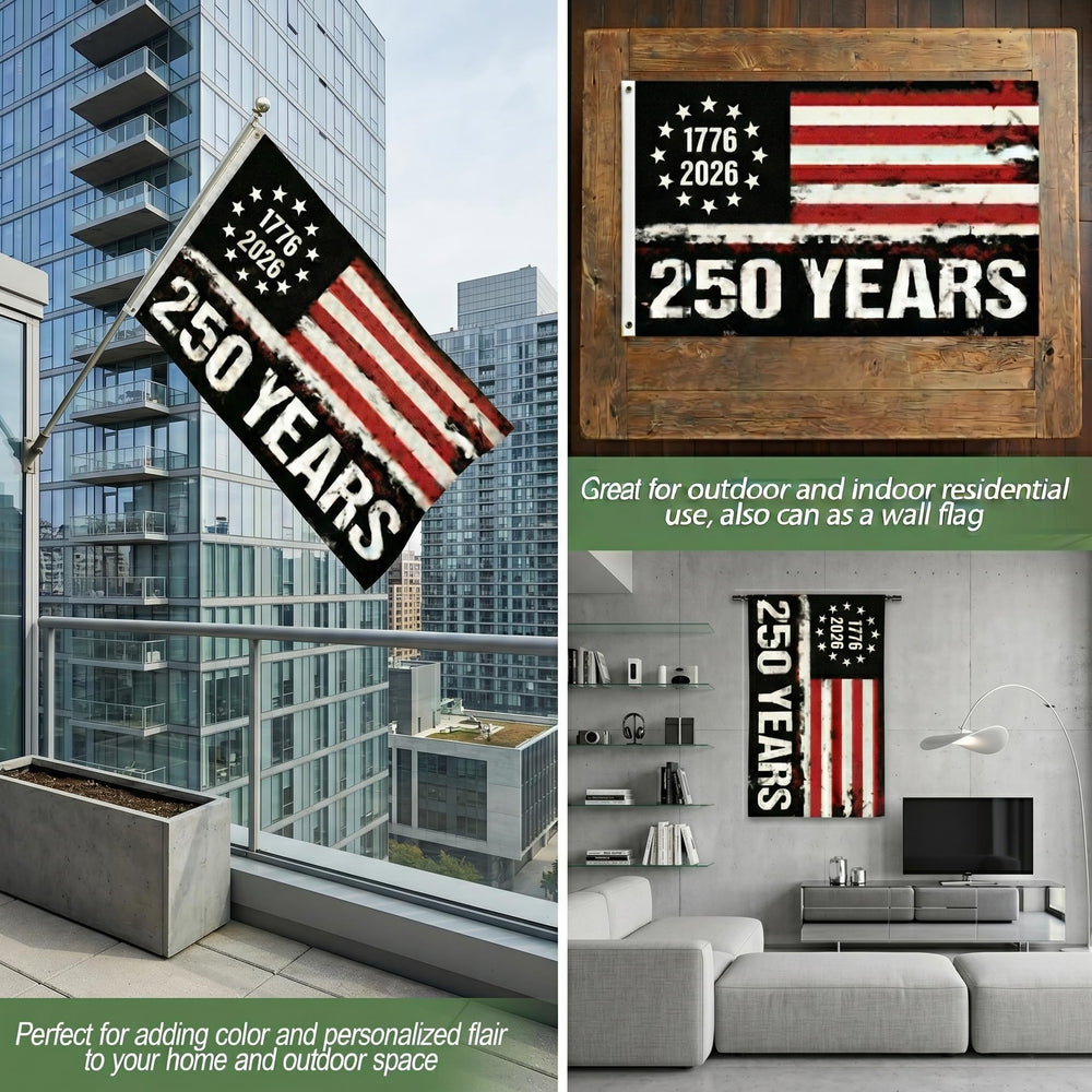 Volta American flag displayed on porch