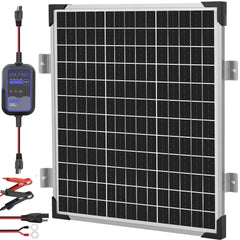 Voltset 50W Solar Panel Charger Kit front view with mounting bracket