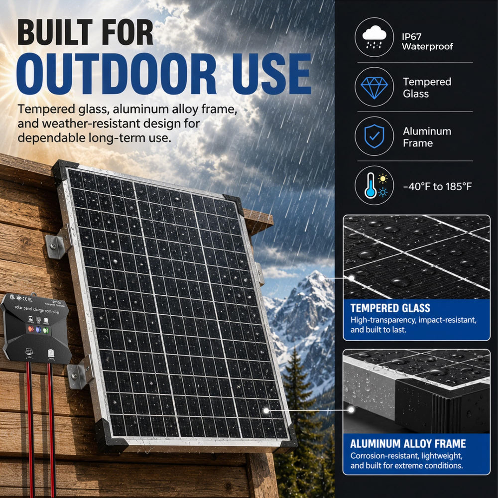Voltset solar panel charging controller with LED indicators