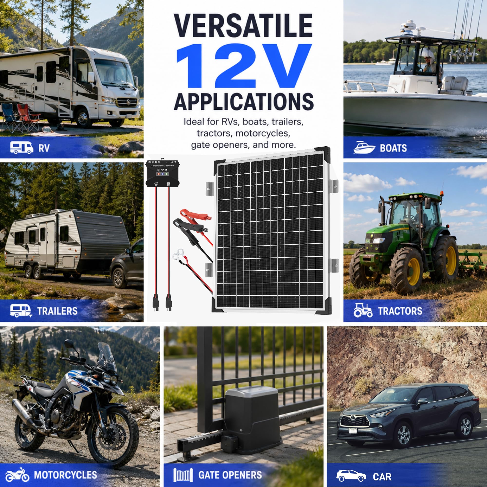 Voltset solar panel dimensions and specifications on packaging
