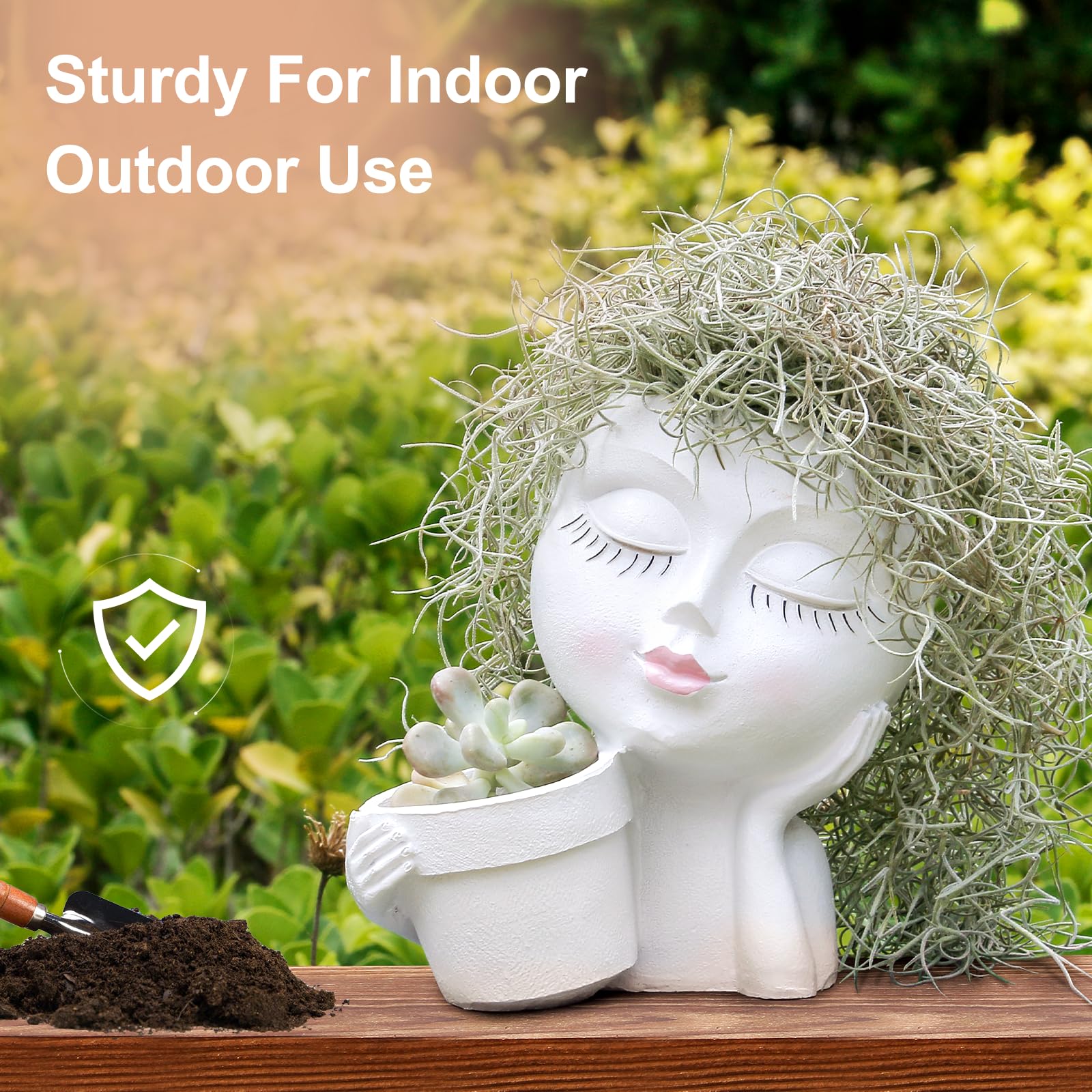 vomiceak face planter pots head showing drainage holes