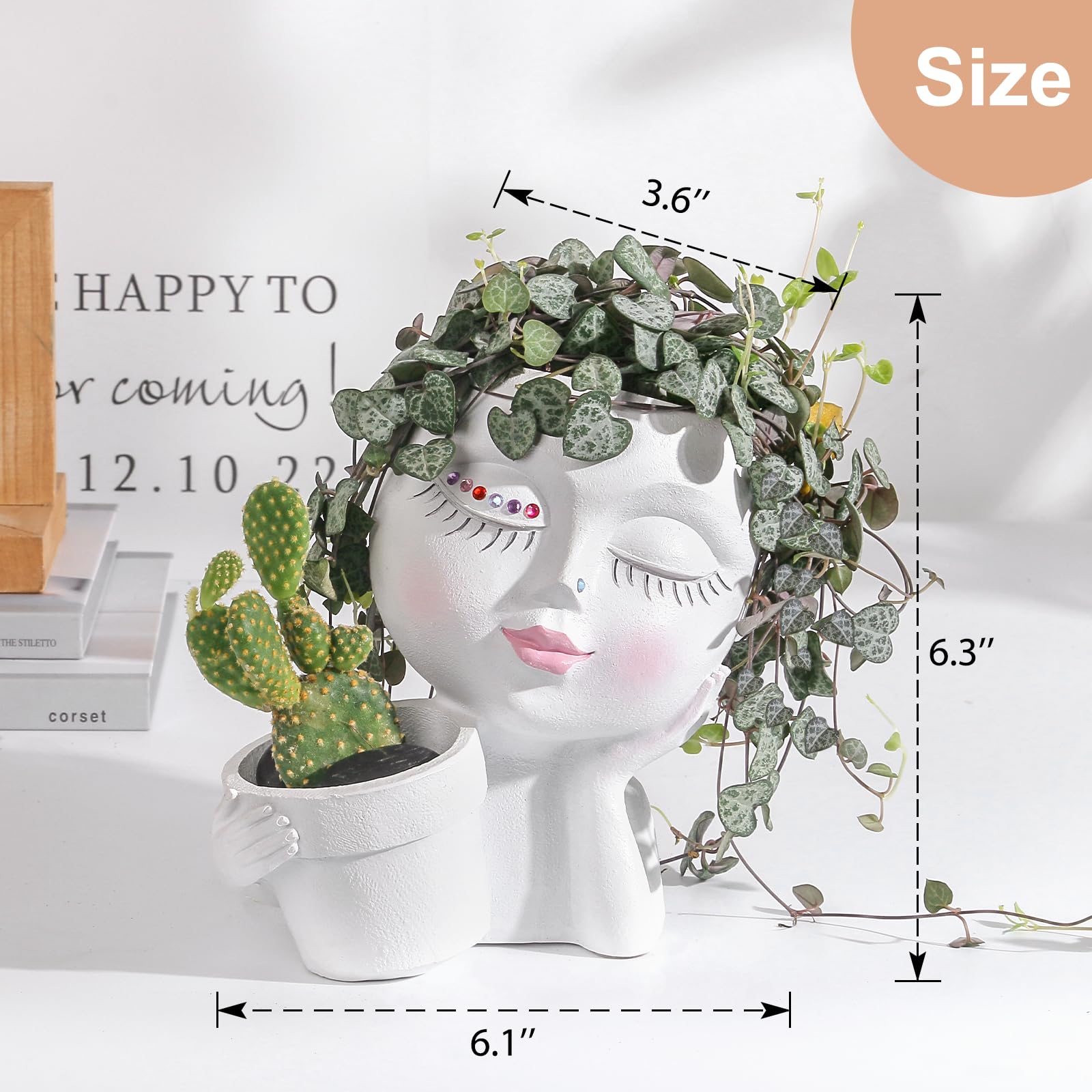 vomiceak face planter pots head side view