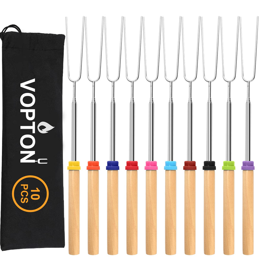 VOPTON 32 inch roasting stick extended for safe cooking over fire