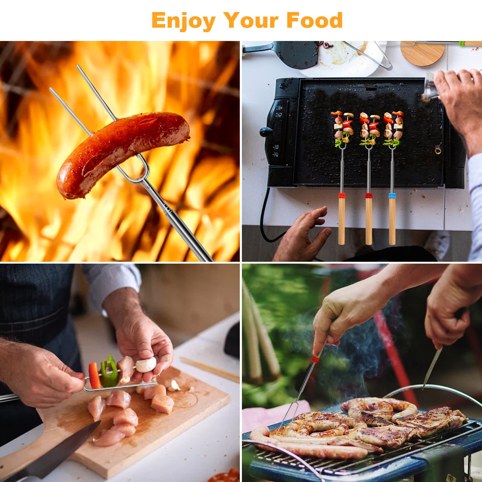 VOPTON roasting sticks in carrying bag for easy storage