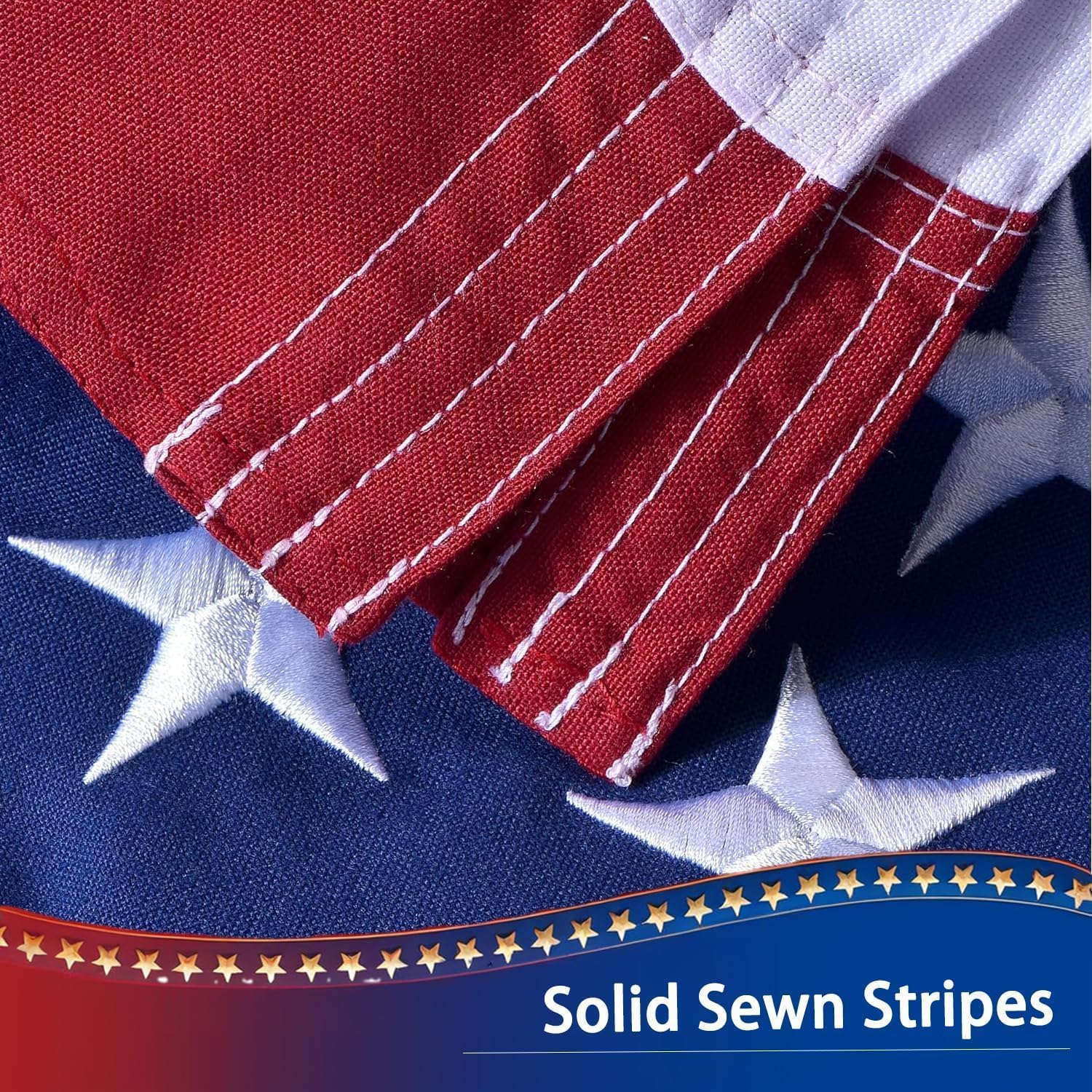 VORENUS American Flag 8x12 FT close-up of fabric texture