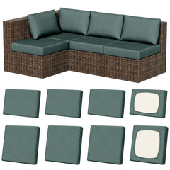 Vorshape 8Pcs cushion covers in grey green, front view