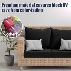 Vorshape 8Pcs Cushion Covers set displayed on patio furniture