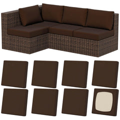 Vorshape 8Pcs Outdoor Cushion Covers dark coffee color front view