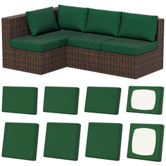 Vorshape 8Pcs Outdoor Cushion Covers dark green front view