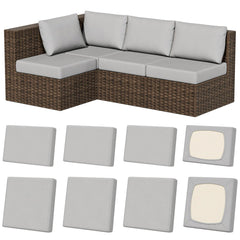 Vorshape 8Pcs Outdoor Cushion Covers in Air-grey, front view