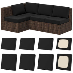 Vorshape 8Pcs Outdoor Cushion Covers in black, front view