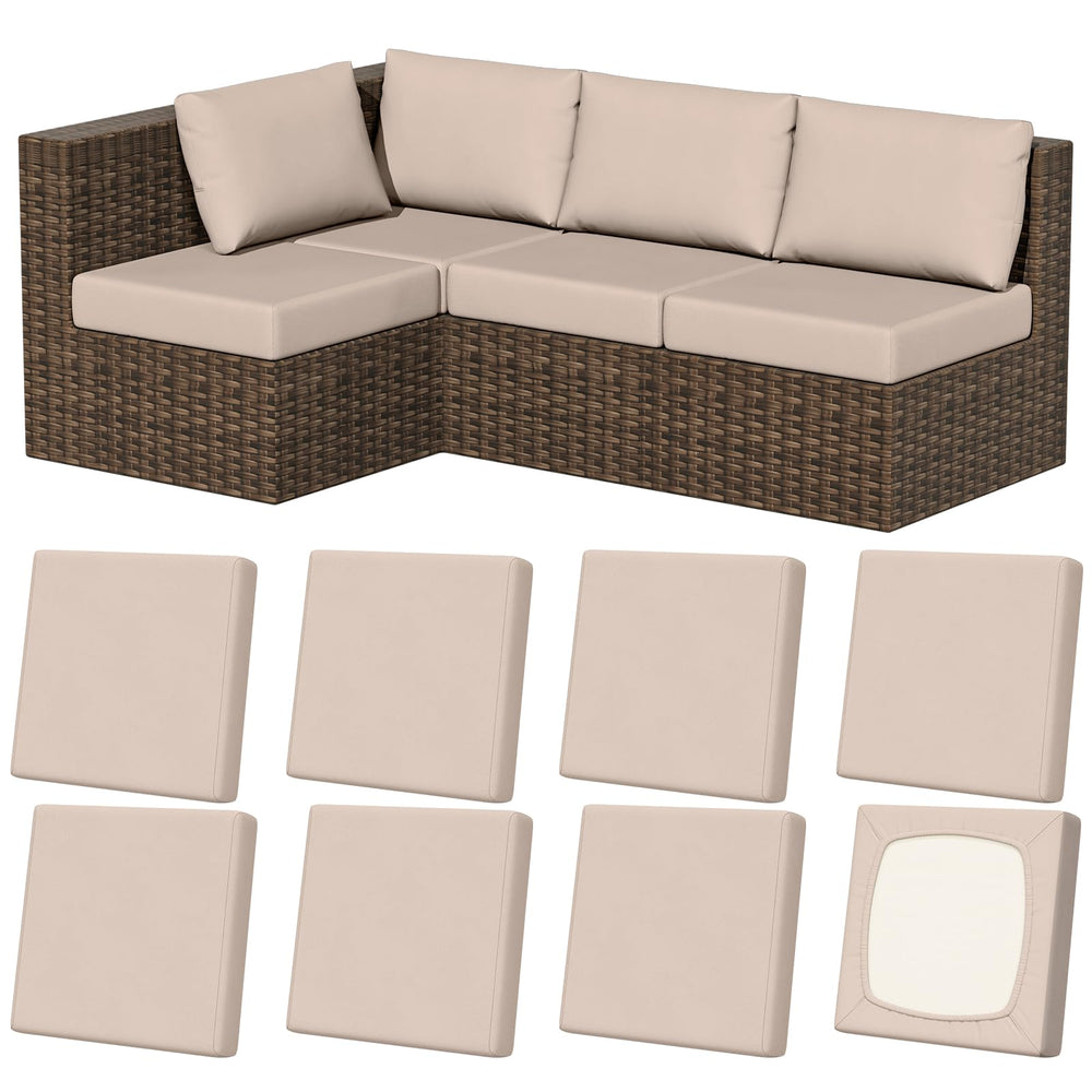 Vorshape 8Pcs Outdoor Cushion Covers in Dusky Peach, front view