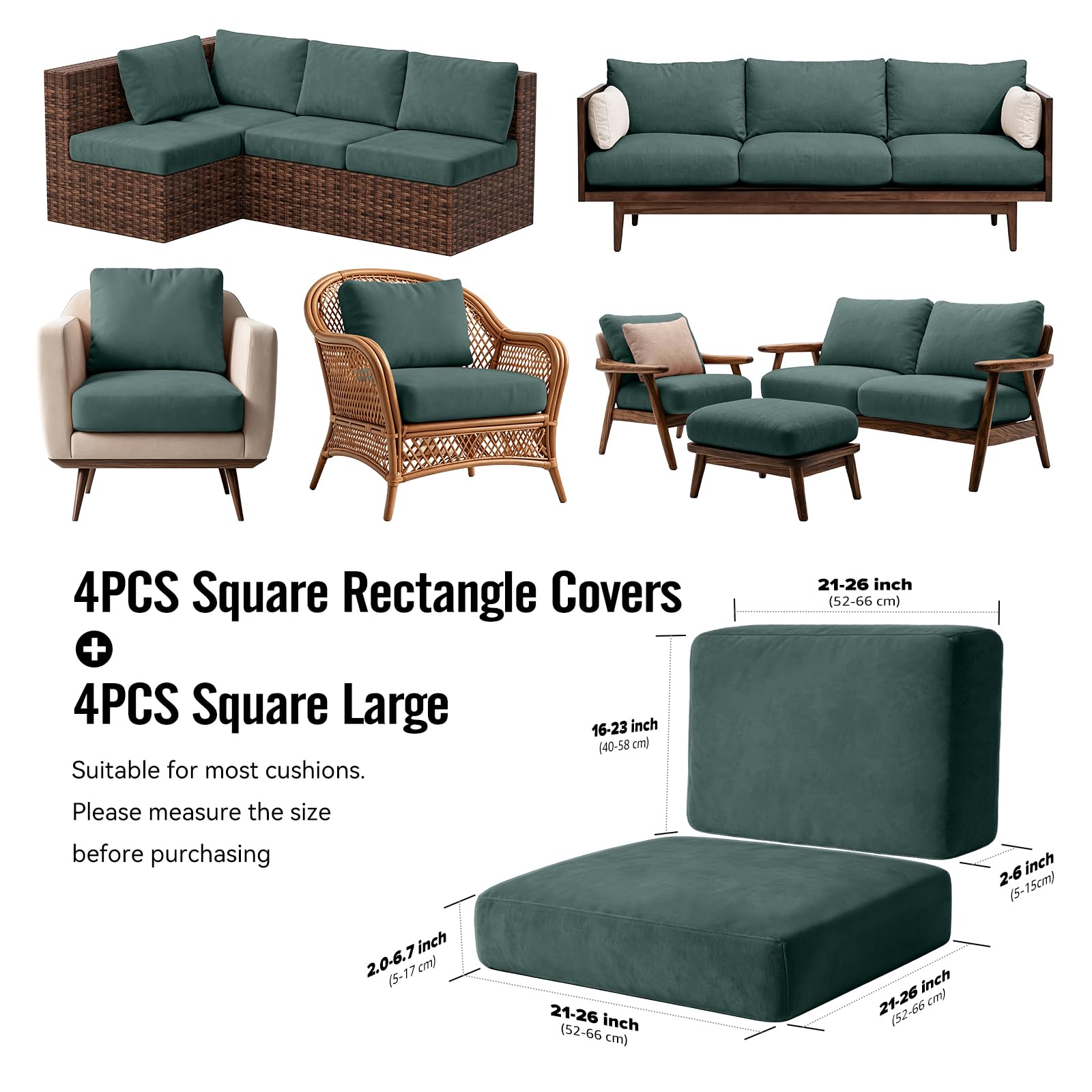 Vorshape cushion cover square-large size on a patio chair